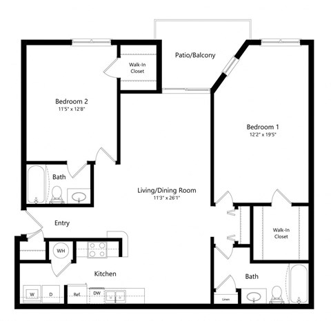 the James River floorplan at williamsburg park apartments
